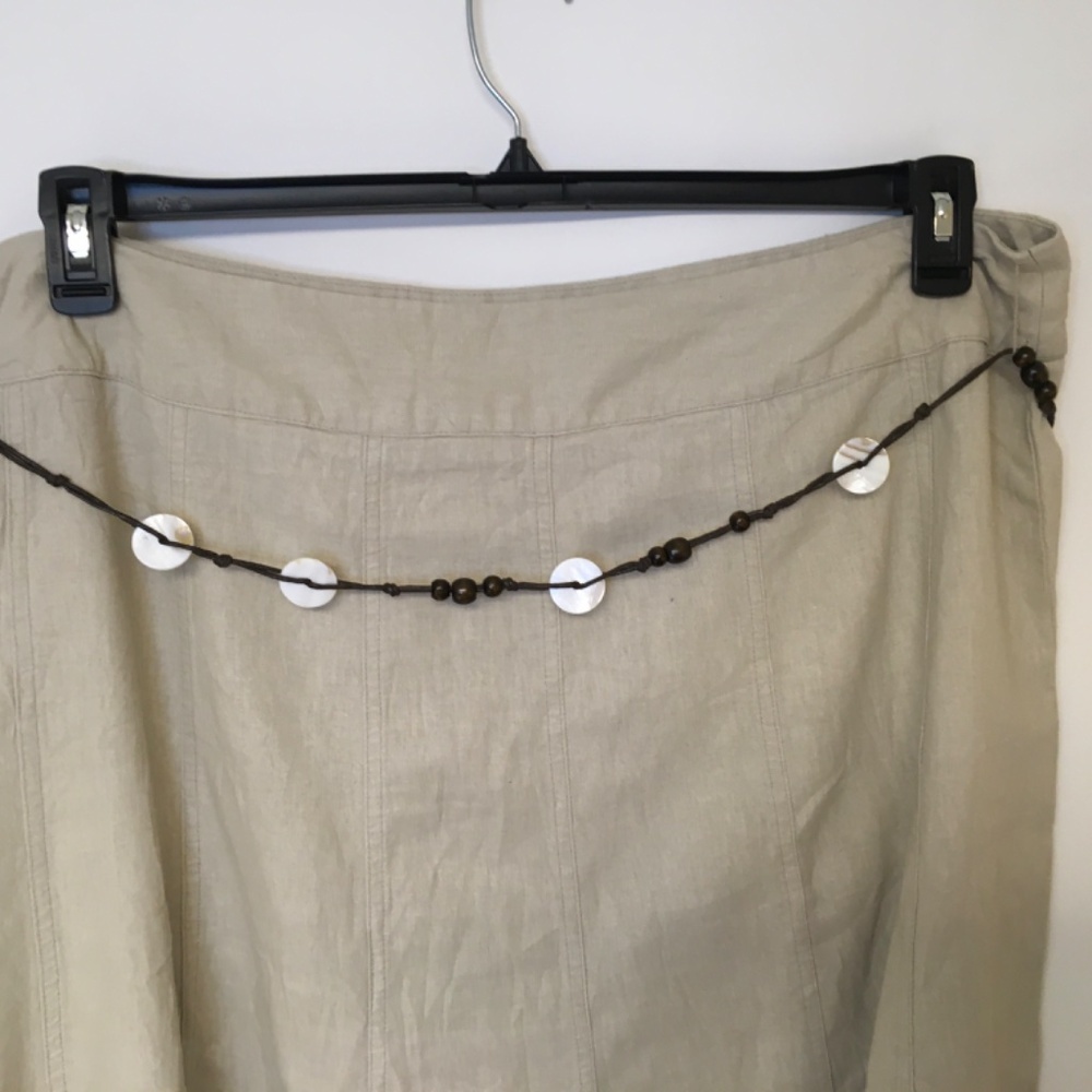 Dress Barn  linen skirt SZ 18 godet tan office casual office beachy - Picture 5 of 10